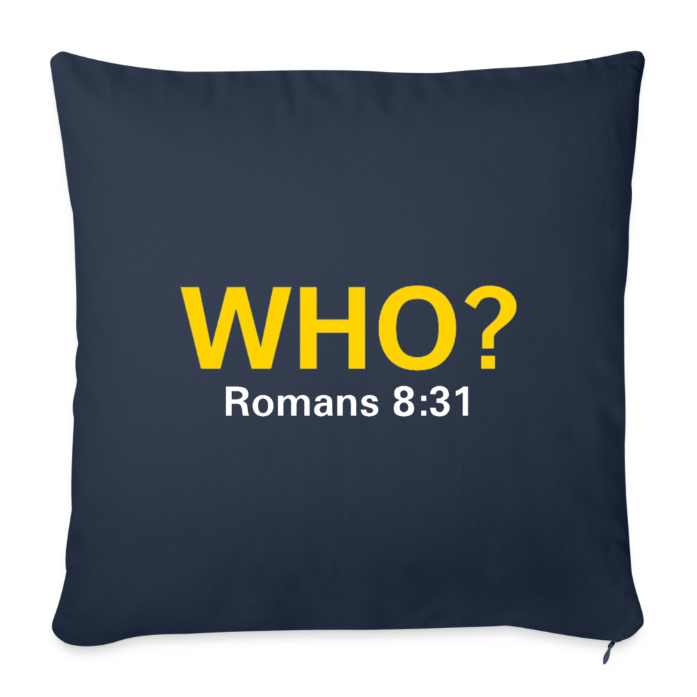 WHO? Throw Pillow - navy