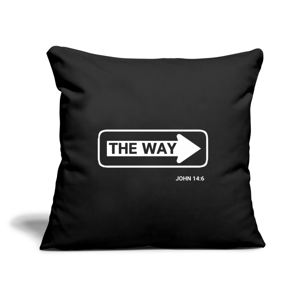 The Way Throw Pillow - black