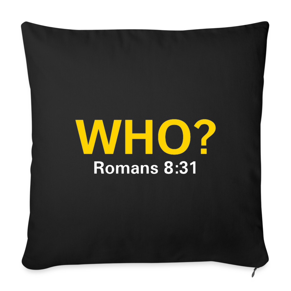 WHO? Throw Pillow - black