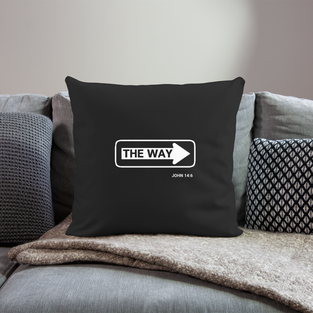 The Way Throw Pillow - black
