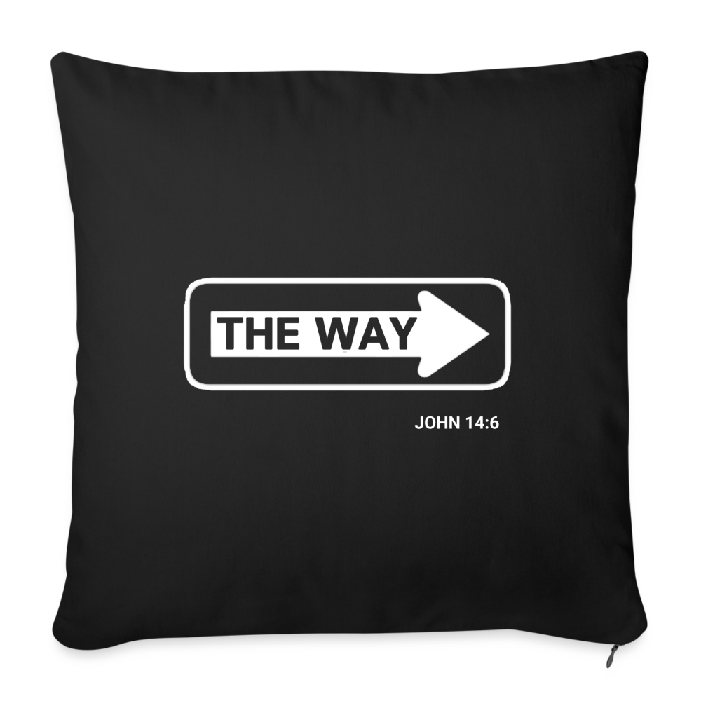 The Way Throw Pillow - black