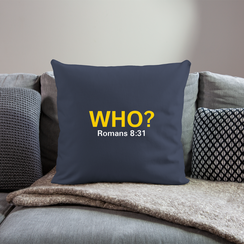 WHO? Throw Pillow - navy