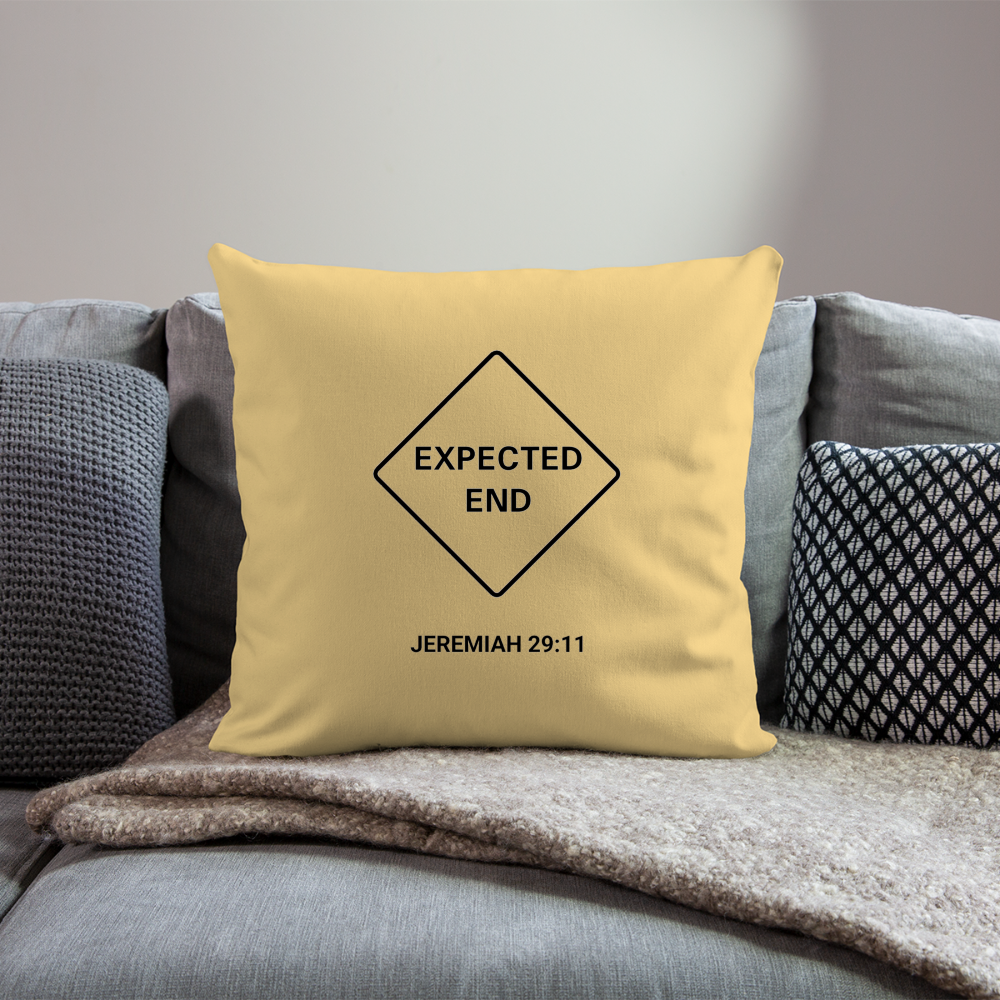 Expected End Throw Pillow - washed yellow
