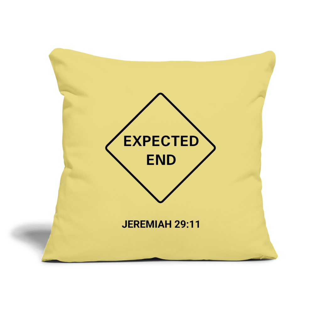 Expected End Throw Pillow - washed yellow