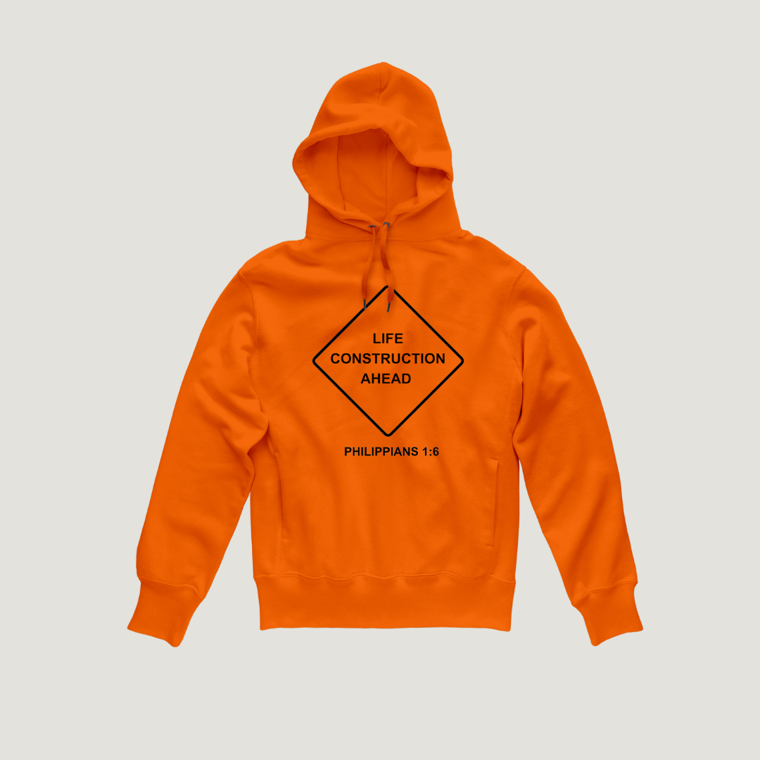 Orange construction hoodie best sale