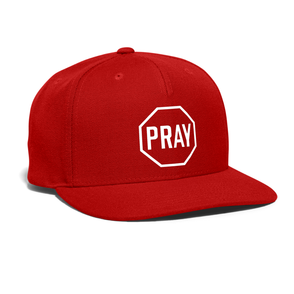 Pray Snapback Cap - red