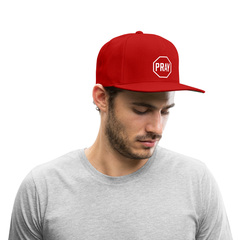 Pray Snapback Cap - red