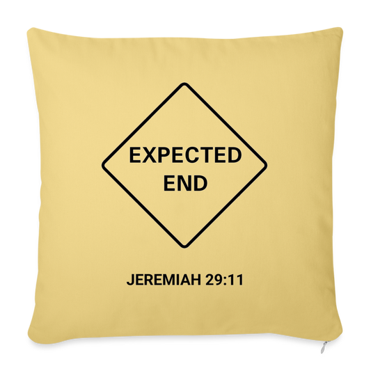 Expected End Throw Pillow - washed yellow