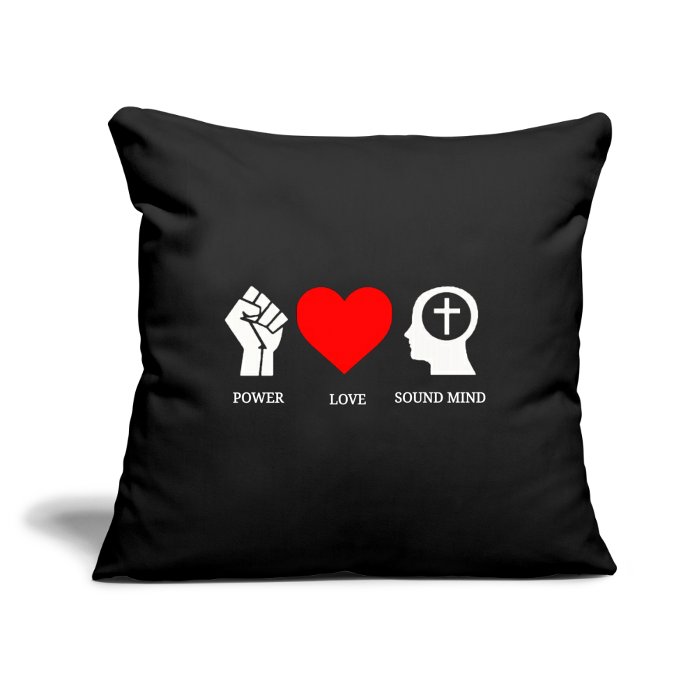 Power Love Sound Mind Throw Pillow - black