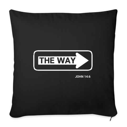 The Way Throw Pillow - black