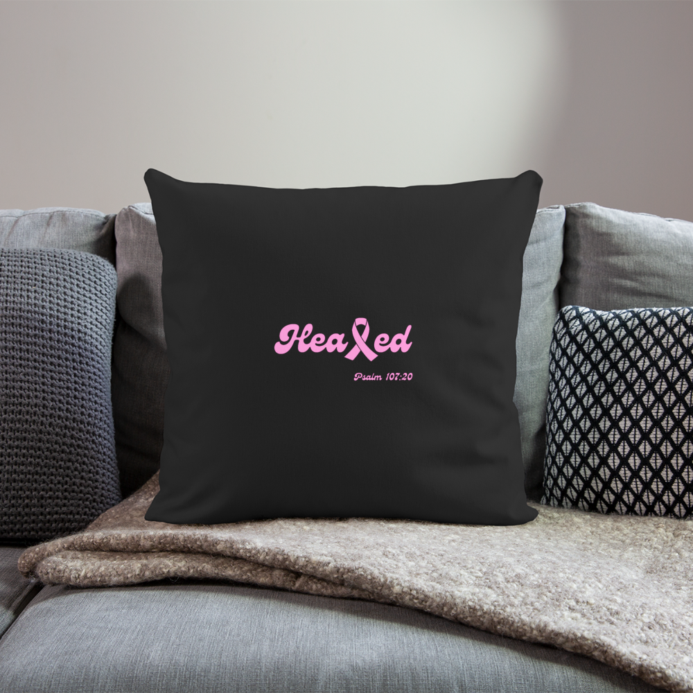 Healed Throw Pillow (Brest Cancer) - black