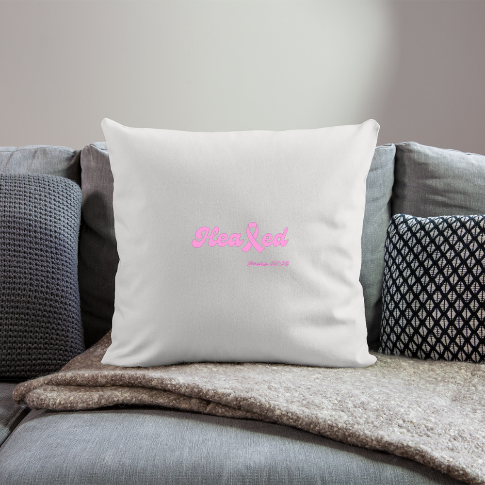 Healed Throw Pillow (Brest Cancer) - natural white