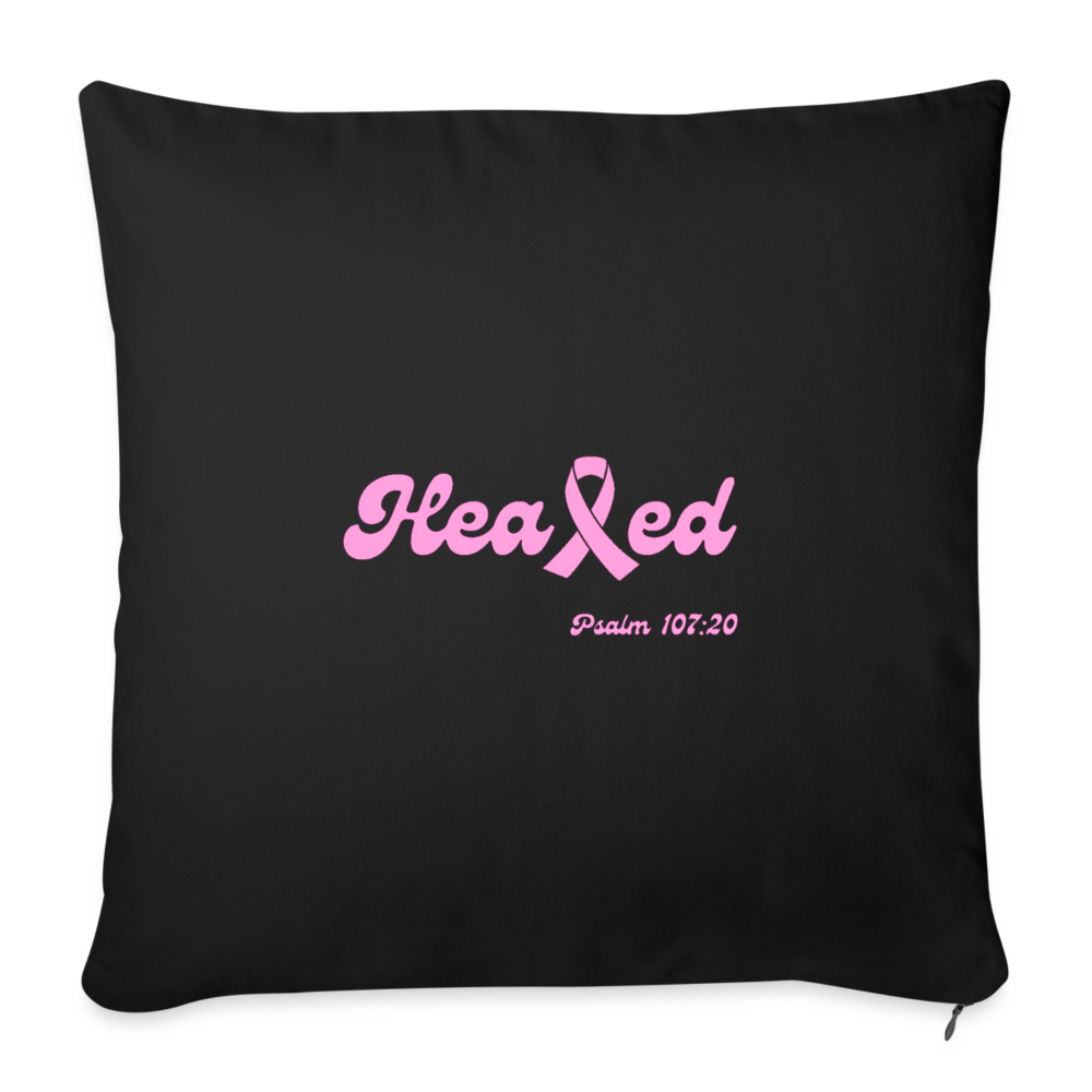 Healed Throw Pillow (Brest Cancer) - black