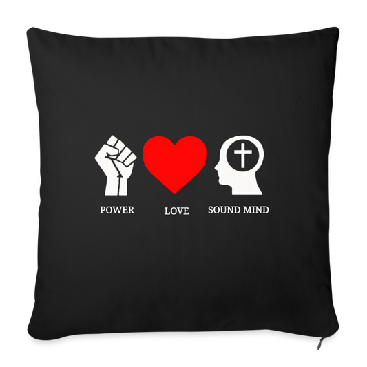 Power Love Sound Mind Throw Pillow - black