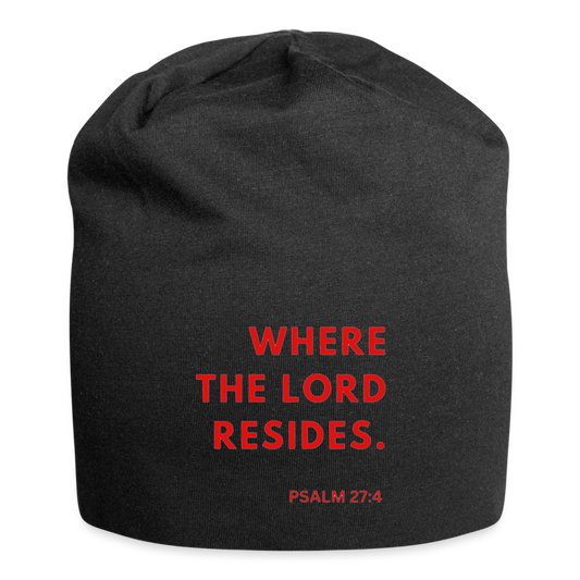 Where The Lord Resides Beanie (Red) - black