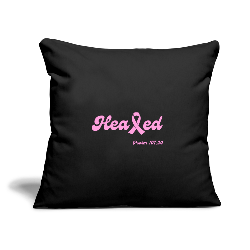 Healed Throw Pillow (Brest Cancer) - black