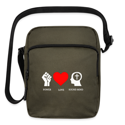 Power Love Sound Mind Crossbody Bag - olive