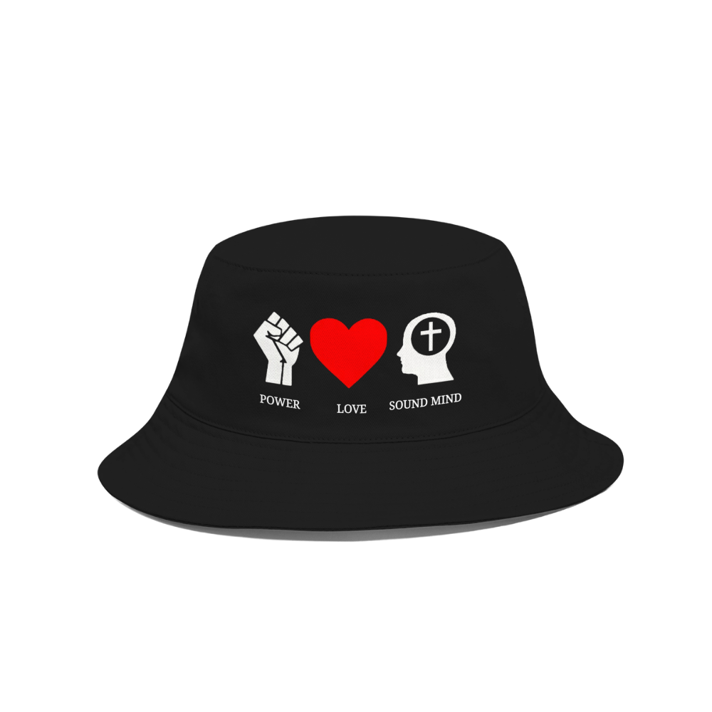 Power Love Sound Mind Bucket Hat - black