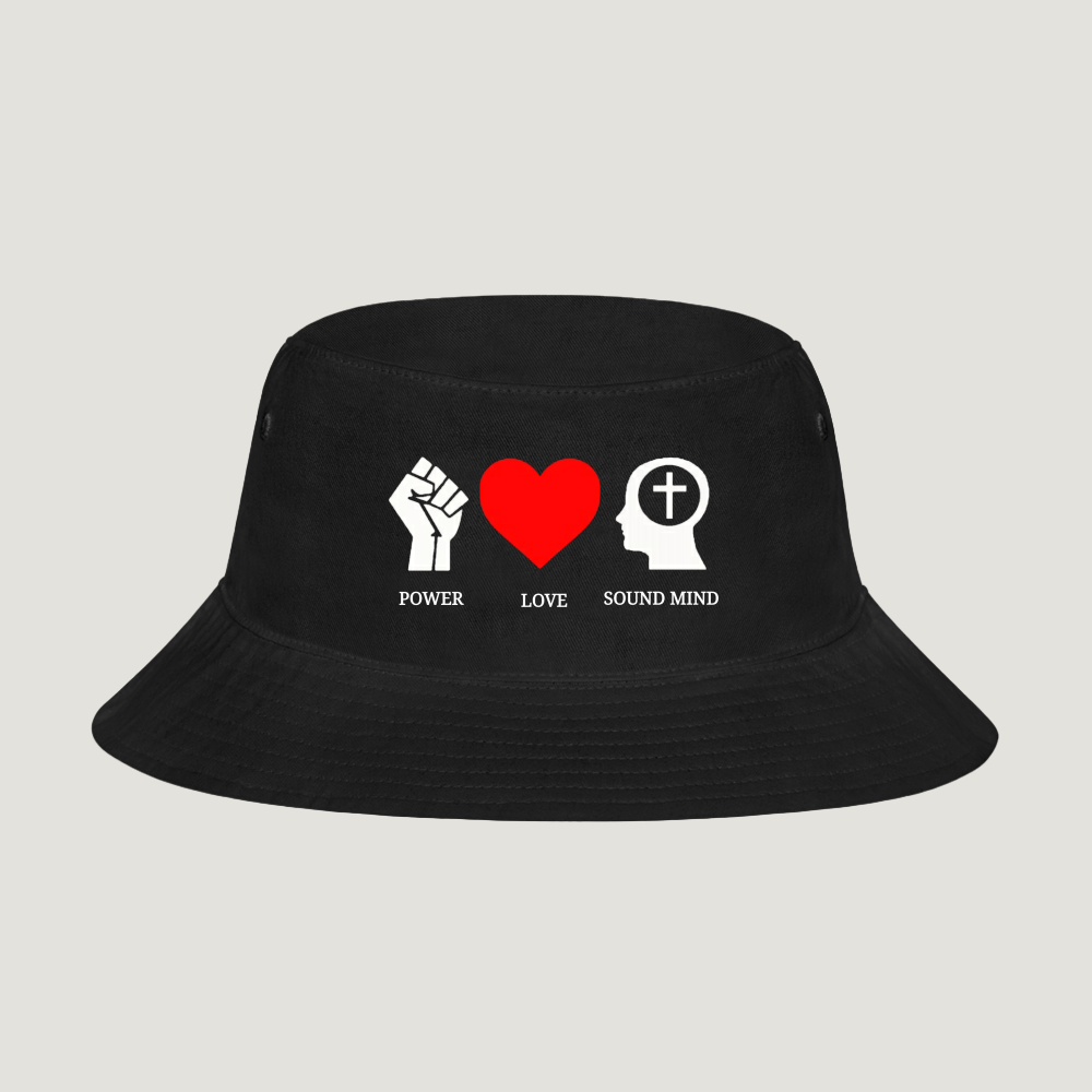 Power Love Sound Mind Bucket Hat - black