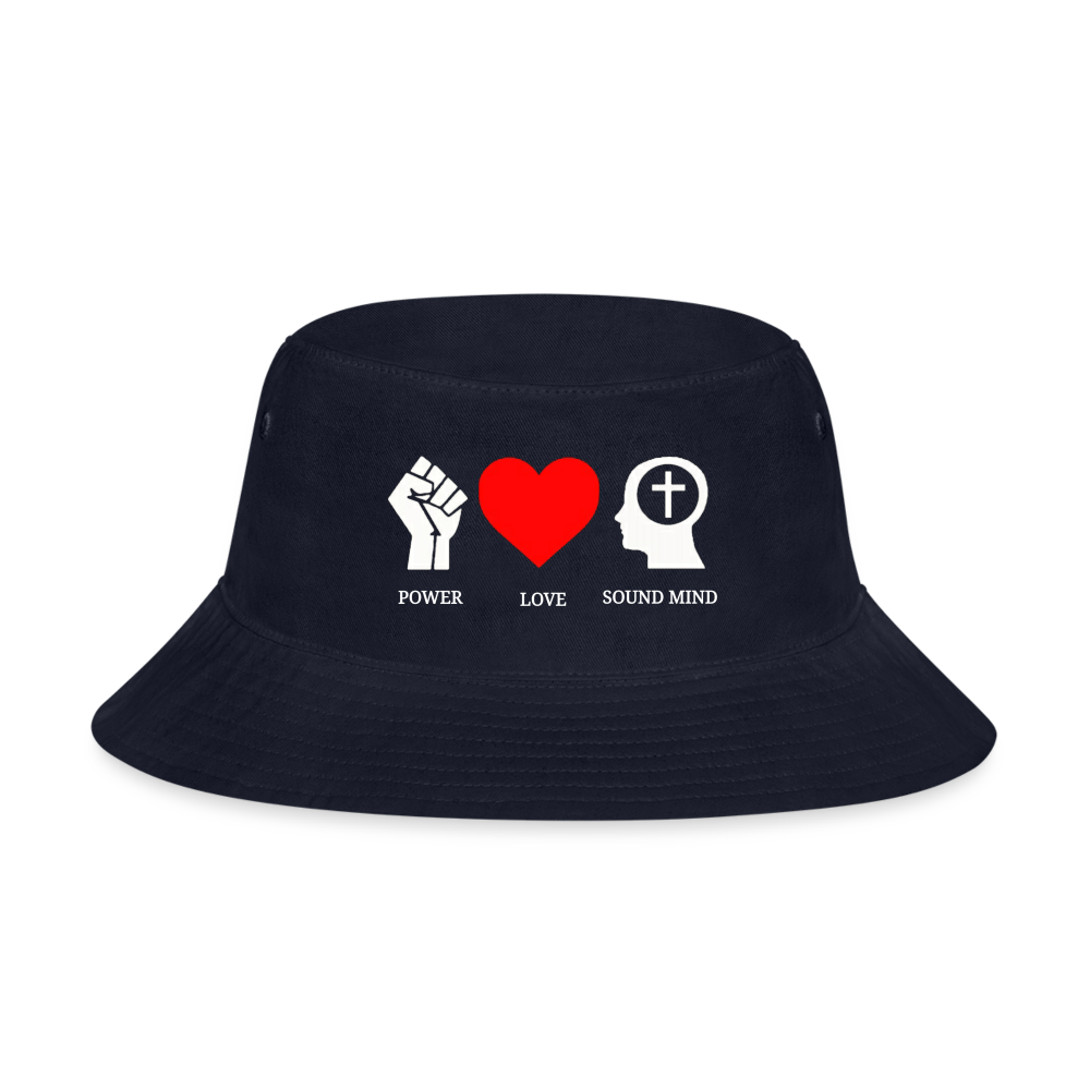 Power Love Sound Mind Bucket Hat - navy