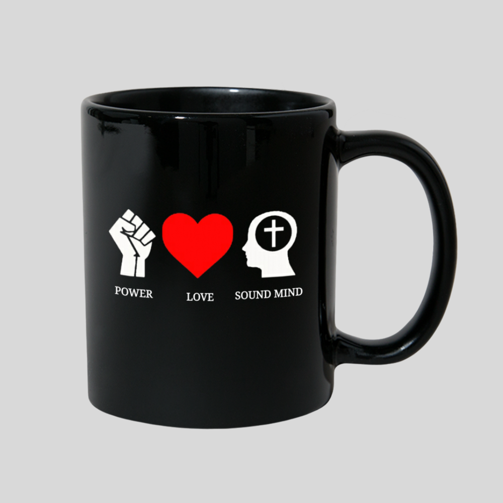 Power Love Sound Mind Mug - black