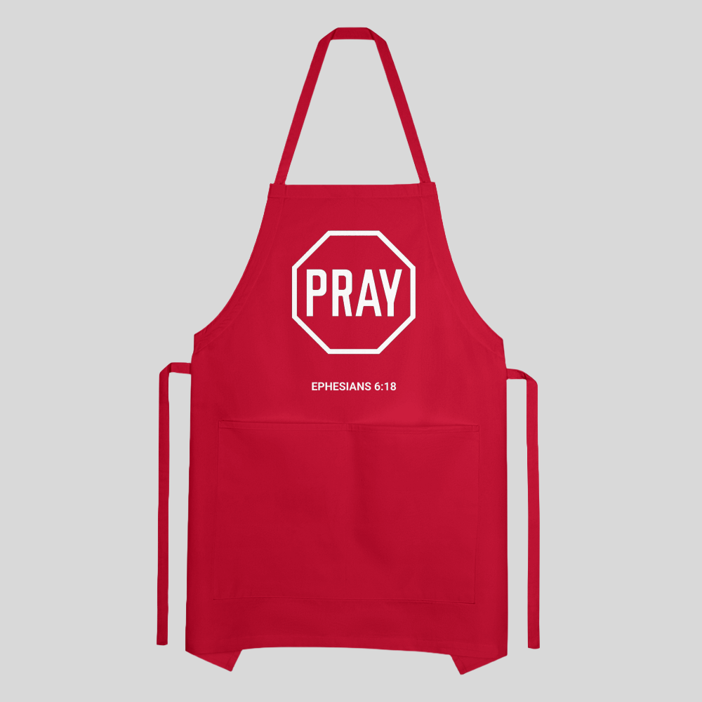 Pray Apron - red