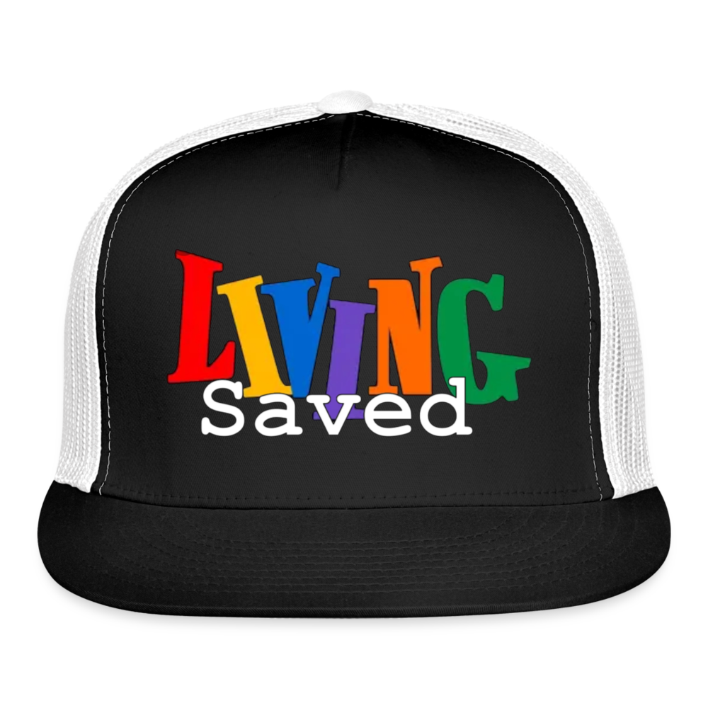 Living Saved Trucker Cap - black/white