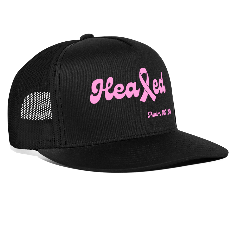 Healed Trucker Cap (Breast Cancer Awareness) - black/black