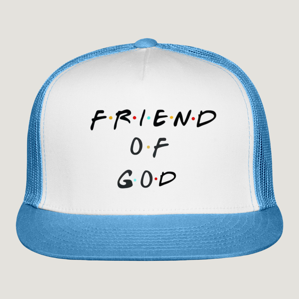 Friend of God Trucker Cap - white/blue