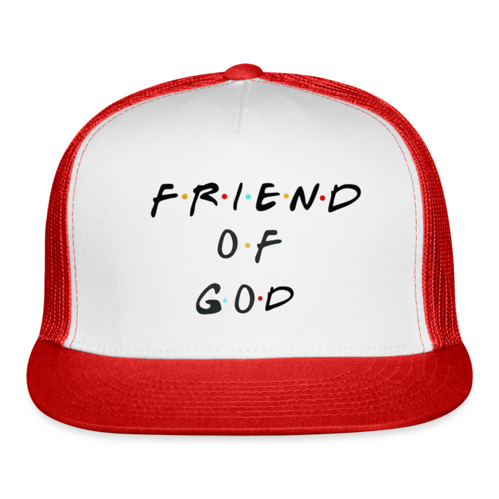 Friend of God Trucker Cap - white/red