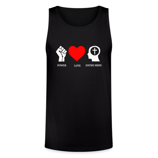 Power Love Sound Mind Men's Tank - black