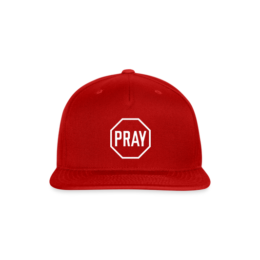 Pray Snapback Cap - red